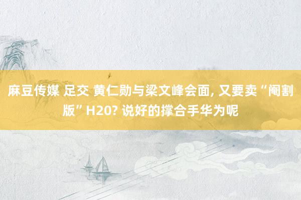 麻豆传媒 足交 黄仁勋与梁文峰会面， 又要卖“阉割版”H20? 说好的撑合手华为呢